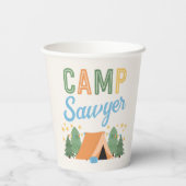 Papierbecher für Jungen-Camping-Party (Rückseite)