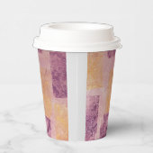 Papierbecher für lila und goldquadratisches Muster (Rechts)