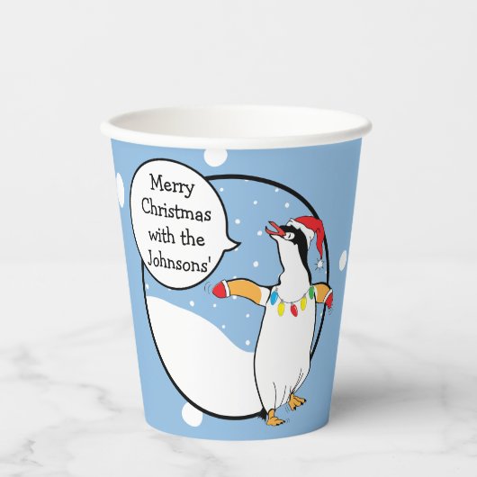 Papierbecher "Happy Penguin" 250 ml (Vorderseite)