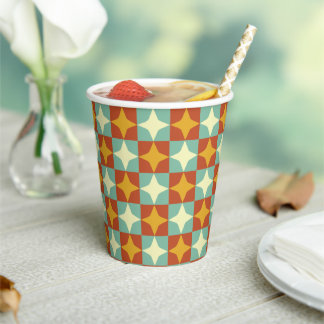 Papierbecher im Mid-Century-Modern-Stil – Retro-Ba