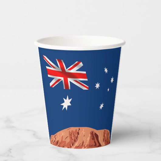Papierbecher mit australischer Flagge (Vorderseite)