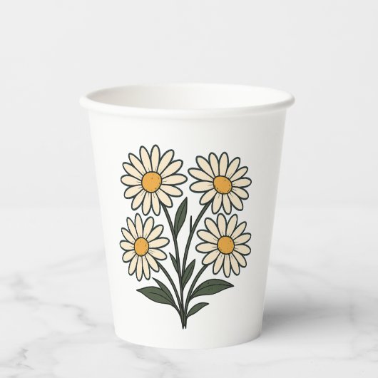 Papierbecher mit Blumen (Vorderseite)