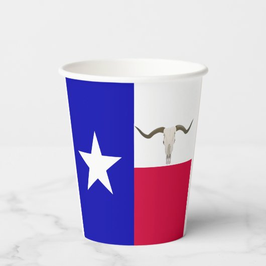 Papierbecher mit Texas-Flagge (Rückseite)
