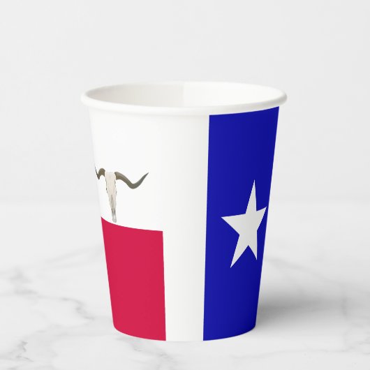 Papierbecher mit Texas-Flagge (Links)