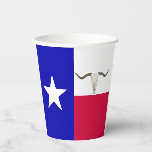 Papierbecher mit Texas-Flagge (Vorderseite)