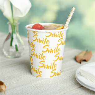 Papierbecher Verbrannt Gelber Smiley