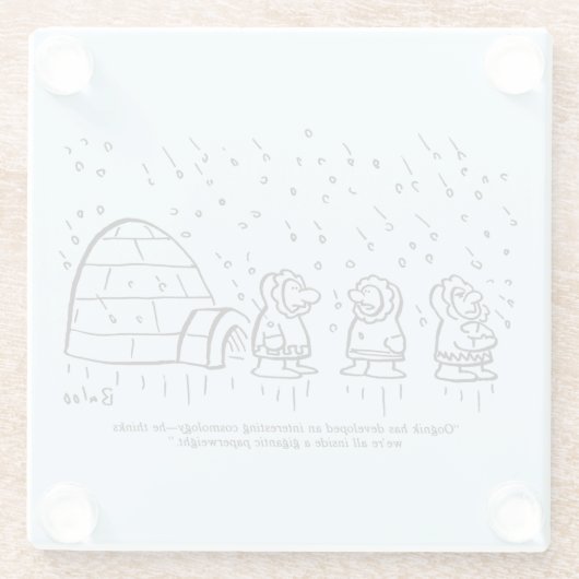 Papierbeschwerer Glasuntersetzer (Rückseite)