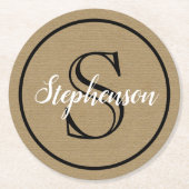 Papierbild für Monogramm Runder Pappuntersetzer (Vorderseite)