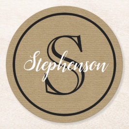 Papierbild für Monogramm Runder Pappuntersetzer