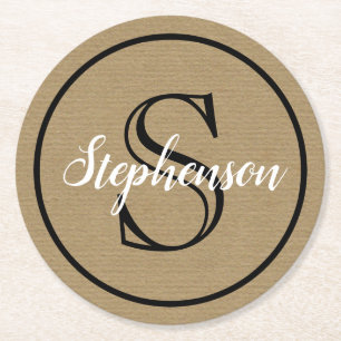 Papierbild für Monogramm Runder Pappuntersetzer