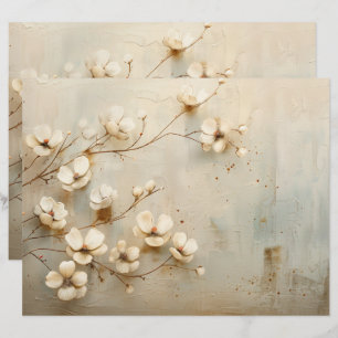 Papierblatt des rustikalen Vintagen Blumenzapfens