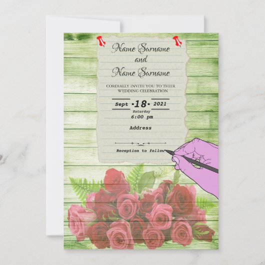 Papierblatt Einladung (Vorderseite)