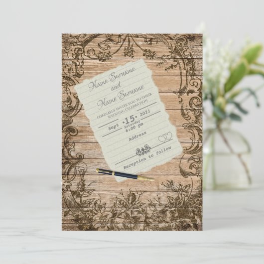 Papierblatt Einladung (Stehend Vorderseite)