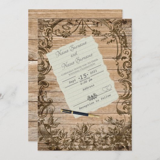 Papierblatt Einladung (Vorne/Hinten)