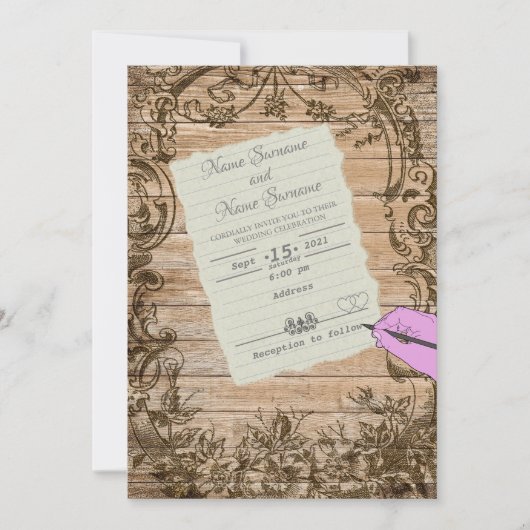 Papierblatt Einladung (Vorderseite)