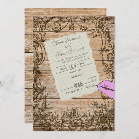 Papierblatt Einladung (Vorne/Hinten)