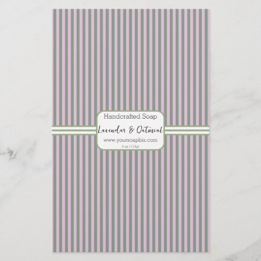 Papierblatt für die Seifenspange mit rosa und grün (Vorderseite)