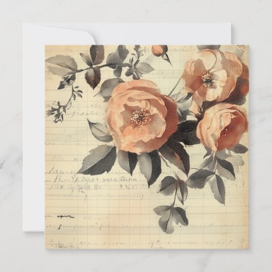 Papierblatt für Peachy-Rose Einladung (Vorderseite)