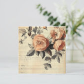 Papierblatt für Peachy-Rose Einladung (Stehend Vorderseite)