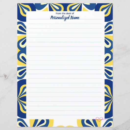 Papierblatt für Retroflorierungen (Vorderseite)