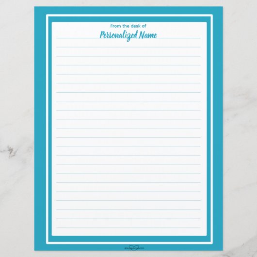 Papierblatt mit blauen Doppellinien (Vorderseite)