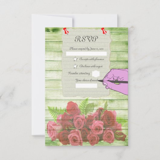 Papierblatt RSVP Karte (Vorderseite)