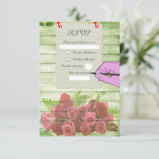 Papierblatt RSVP Karte (Stehend Vorderseite)