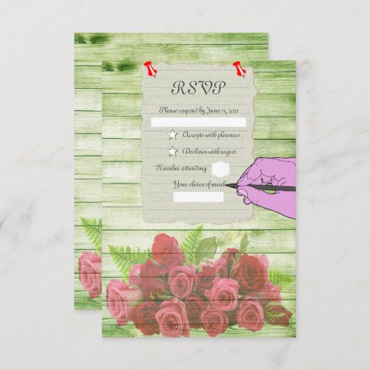 Papierblatt RSVP Karte (Vorne/Hinten)