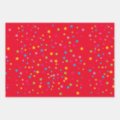 Papierblatt Set Dinosaurier in Weihnachtsmannmütze Geschenkpapier Set (Vorderseite 3)