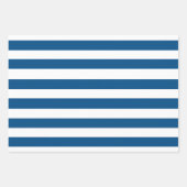 Papierblätter aus blau und weiß Streifen Geschenkpapier Set (Vorderseite 2)