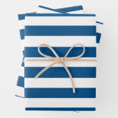 Papierblätter aus blau und weiß Streifen Geschenkpapier Set (Beispiel)