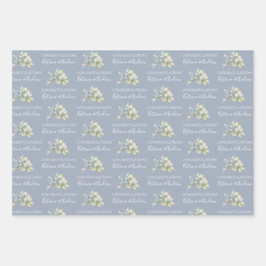 Papierblätter aus dunkelblauer Wasserfarbe Geschenkpapier Set (Vorderseite 3)