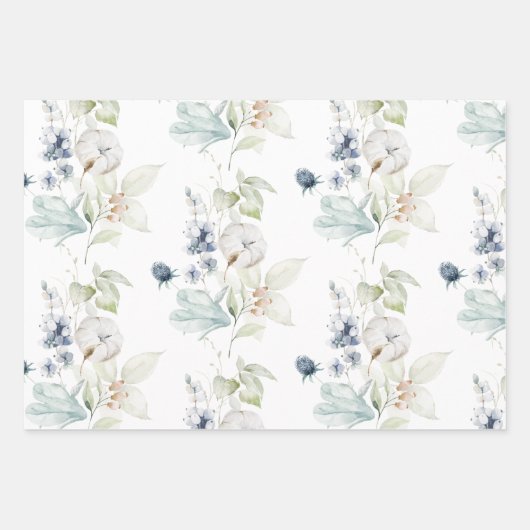 Papierblätter aus dunkelblauer Wasserfarbe Geschenkpapier Set (Vorderseite)