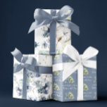 Papierblätter aus dunkelblauer Wasserfarbe Geschenkpapier Set<br><div class="desc">Feiern Sie jeden besondere Anlass mit diesem schönen,  staubblauen Set aus Aquarellpapier! Ideal für Hochzeiten im Herbst oder Brautpartys!</div>