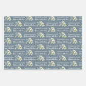 Papierblätter aus dunkelblauer Wasserfarbe Geschenkpapier Set (Vorderseite 3)