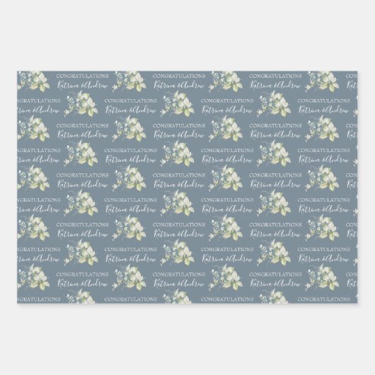 Papierblätter aus dunkelblauer Wasserfarbe Geschenkpapier Set (Vorderseite 3)