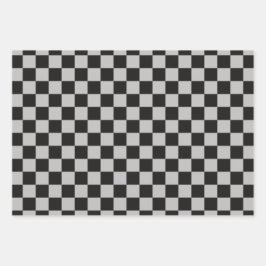 Papierblätter aus grauem und schwarzem Karton Geschenkpapier Set (Vorderseite 2)