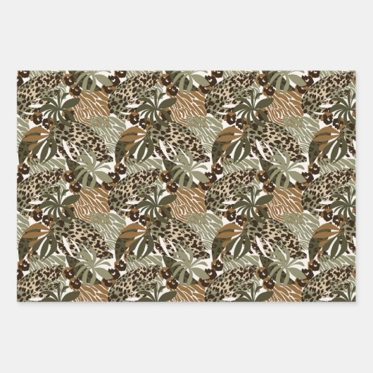 Papierblätter aus Leopard Geschenkpapier Set (Vorderseite 3)