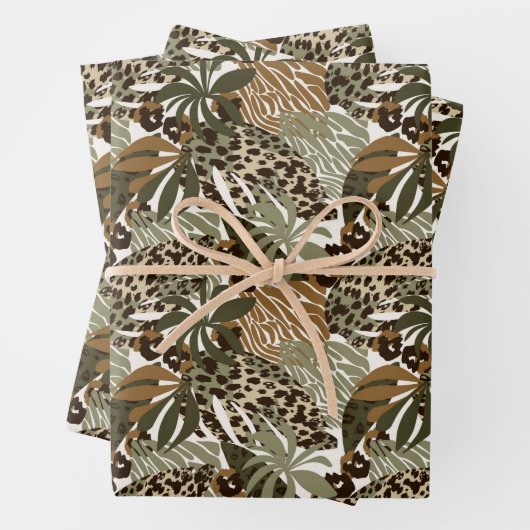 Papierblätter aus Leopard Geschenkpapier Set (Beispiel)