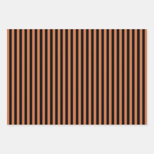 Papierblätter aus orangefarbenem und schwarzgestri geschenkpapier set (Vorderseite 3)