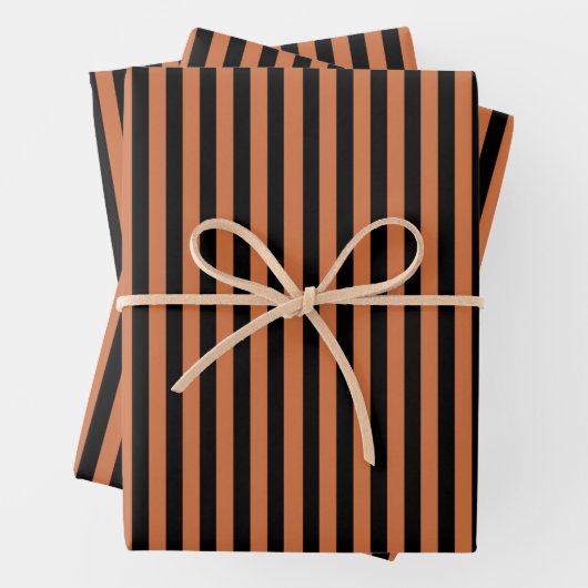 Papierblätter aus orangefarbenem und schwarzgestri geschenkpapier set (Beispiel)