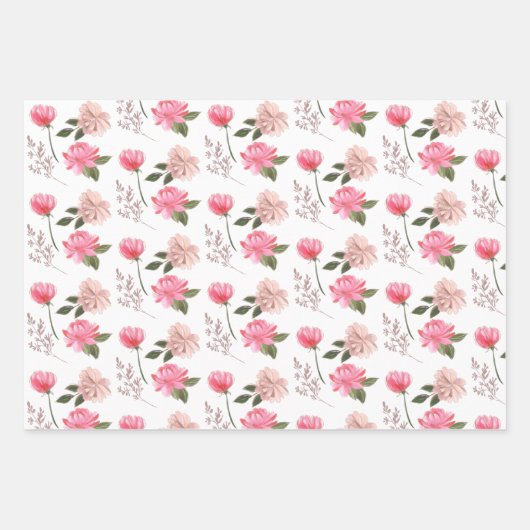 Papierblätter aus rosa Blume Geschenkpapier Set (Vorderseite 2)