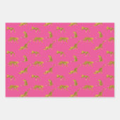 Papierblätter aus rosa und goldenem Leopard Geschenkpapier Set (Vorderseite)