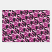Papierblätter aus rosa und schwarzem Pinsel Geschenkpapier Set (Vorderseite 2)