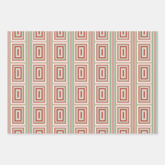 Papierblätter aus rotem, grünem Gold Geschenkpapier Set (Vorderseite)