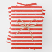 Papierblätter aus rotem und weißem Streifen Geschenkpapier Set (Beispiel)