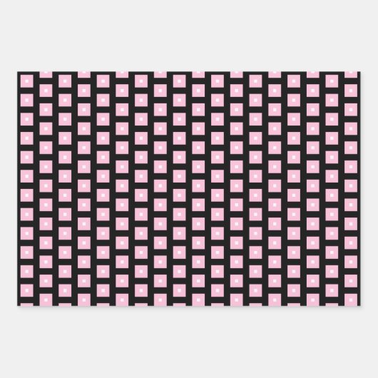 Papierblätter aus schwarz, rosa und weiß geschenkpapier set (Vorderseite 2)