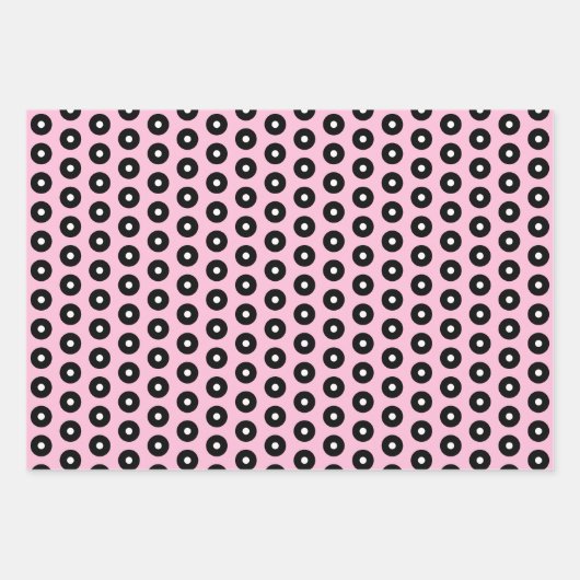 Papierblätter aus schwarz, rosa und weiß geschenkpapier set (Vorderseite)