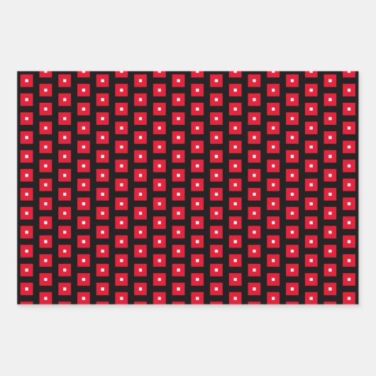 Papierblätter aus schwarz, rot und weiß geschenkpapier set (Vorderseite 2)