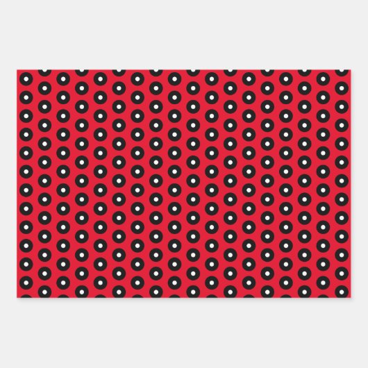 Papierblätter aus schwarz, rot und weiß geschenkpapier set (Vorderseite)